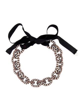 Carolina Herrera Crystal & Beaded Collar Necklace