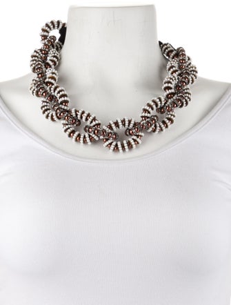 Carolina Herrera Crystal & Beaded Collar Necklace