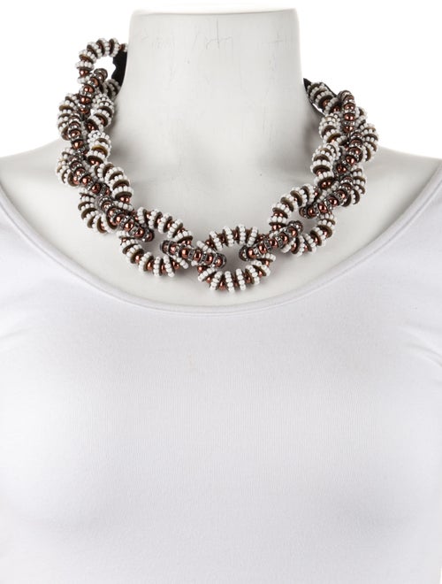 Carolina Herrera Crystal & Beaded Collar Necklace
