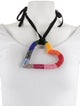 Carolina Herrera Beaded Oversized Heart Pendant Necklace