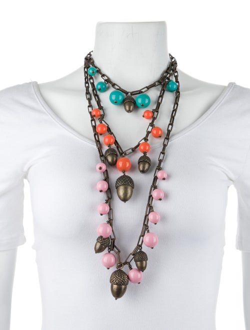 Carolina Herrera Bead & Acorn Multistrand Necklace
