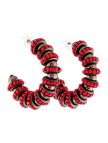 CAROLINA HERRERA Hoop Resin Beaded Earrings