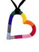 Carolina Herrera Multicolor Bead Heart Pendant Necklace