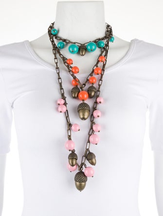 Carolina Herrera Bead & Acorn Multistrand Necklace