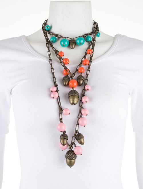 Carolina Herrera Bead & Acorn Multistrand Necklace