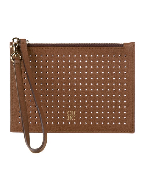 Carolina Herrera Leather Wristlet Brown