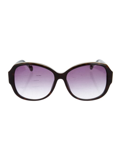 Carolina Herrera Gradient Round Sunglasses Brown