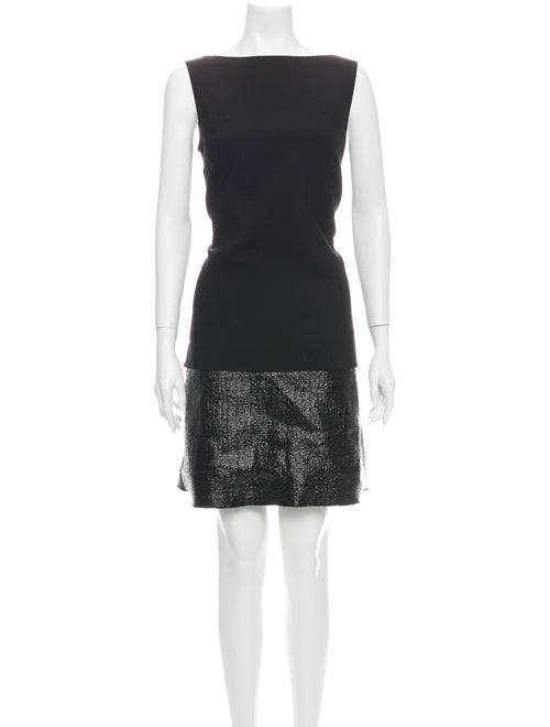 Carolina Herrera Bateau Neckline Mini Dress Black