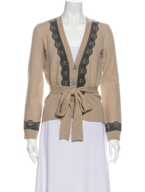 Carolina Herrera Cashmere Lace Pattern Sweater