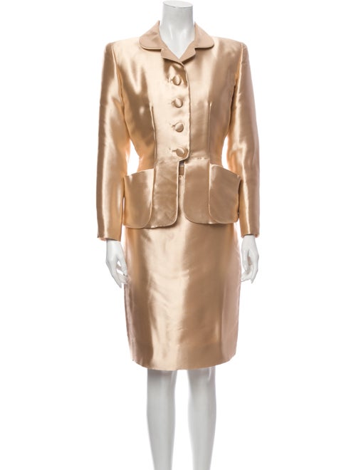 Carolina Herrera Vintage Skirt Suit Gold