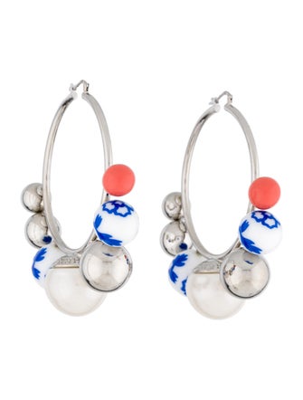 Carolina Herrera Beaded Hoop Earrings