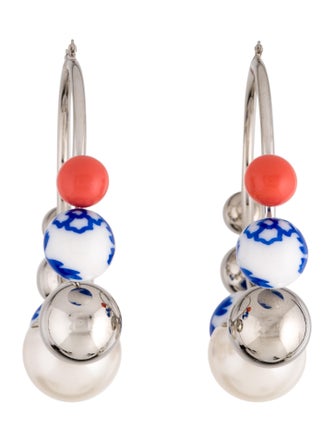 Carolina Herrera Beaded Hoop Earrings