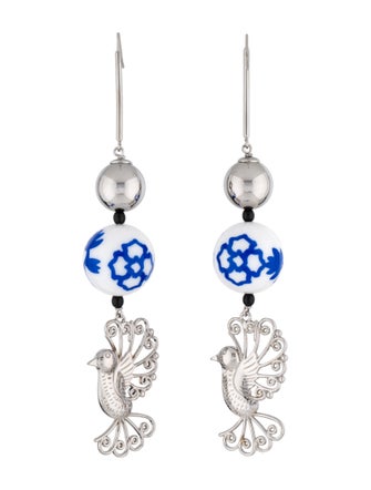 Carolina Herrera Beaded Bird Earrings