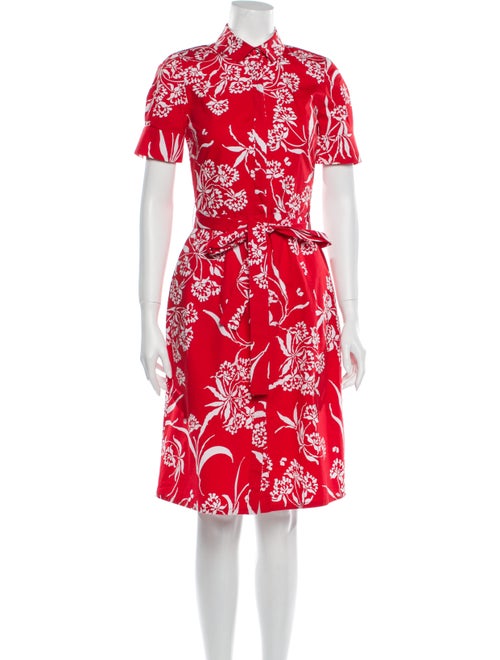 Carolina Herrera Floral Print Knee-Length Dress Re