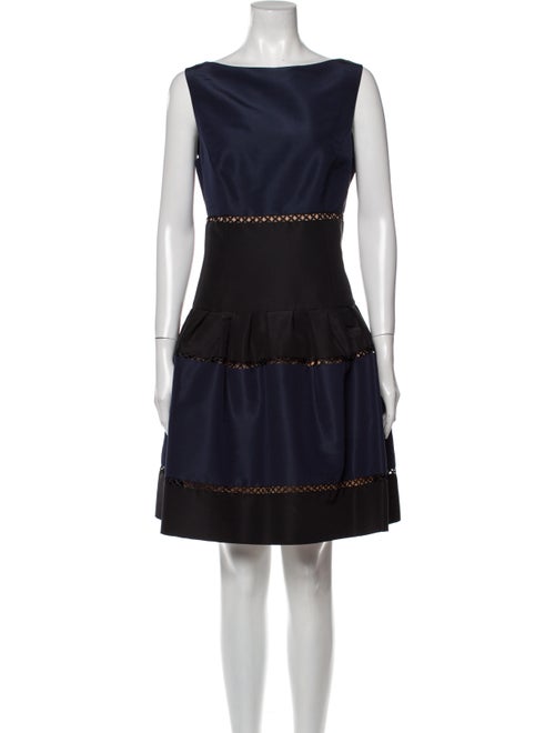 Carolina Herrera Silk Knee-Length Dress Black