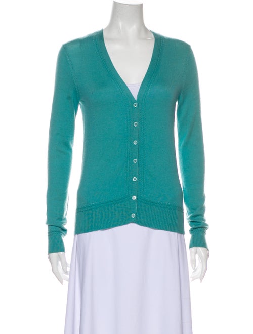 Carolina Herrera Cashmere V-Neck Sweater Green