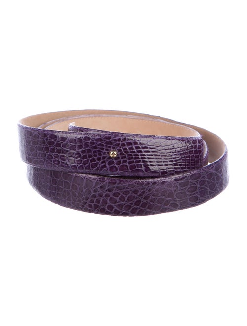 Carolina Herrera Crocodile Wrap-Around Belt gold