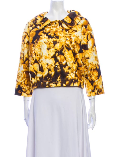 Carolina Herrera Floral Print Jacket Yellow