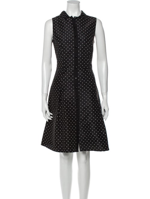 Carolina Herrera Silk Knee-Length Dress Black