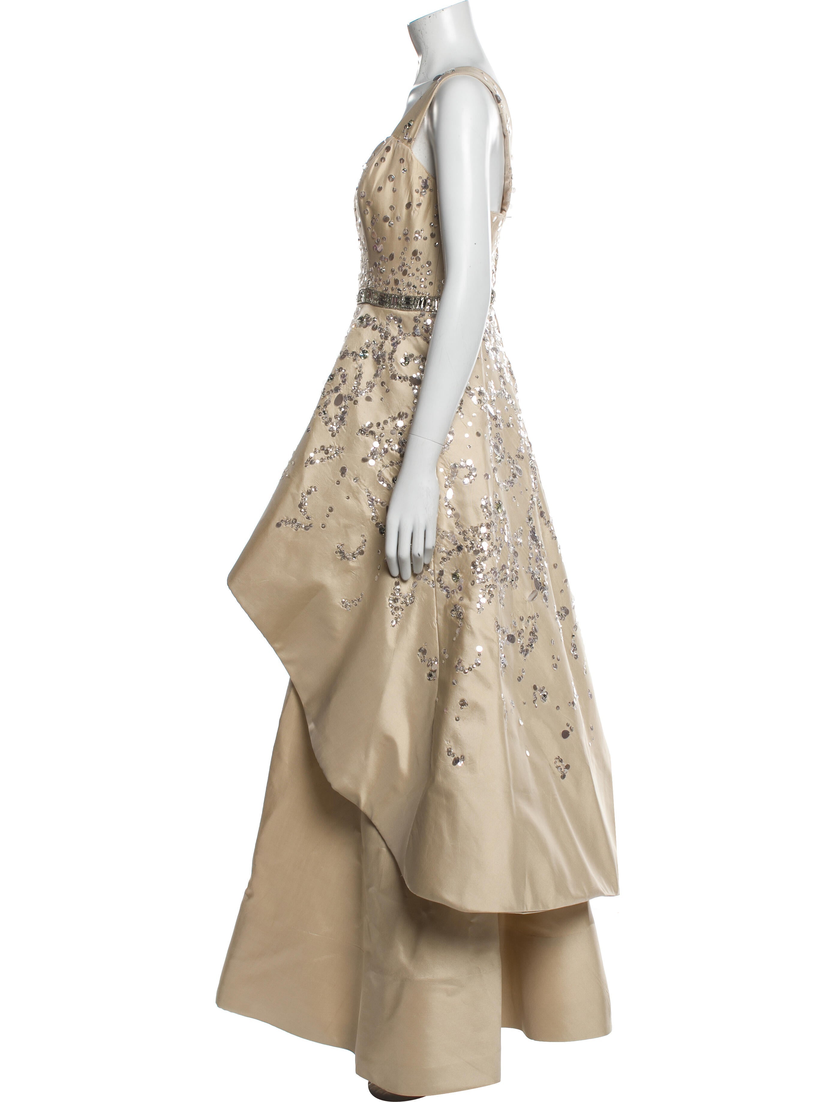 Carolina Herrera Silk Long Dress - Neutrals Dresses, Clothing