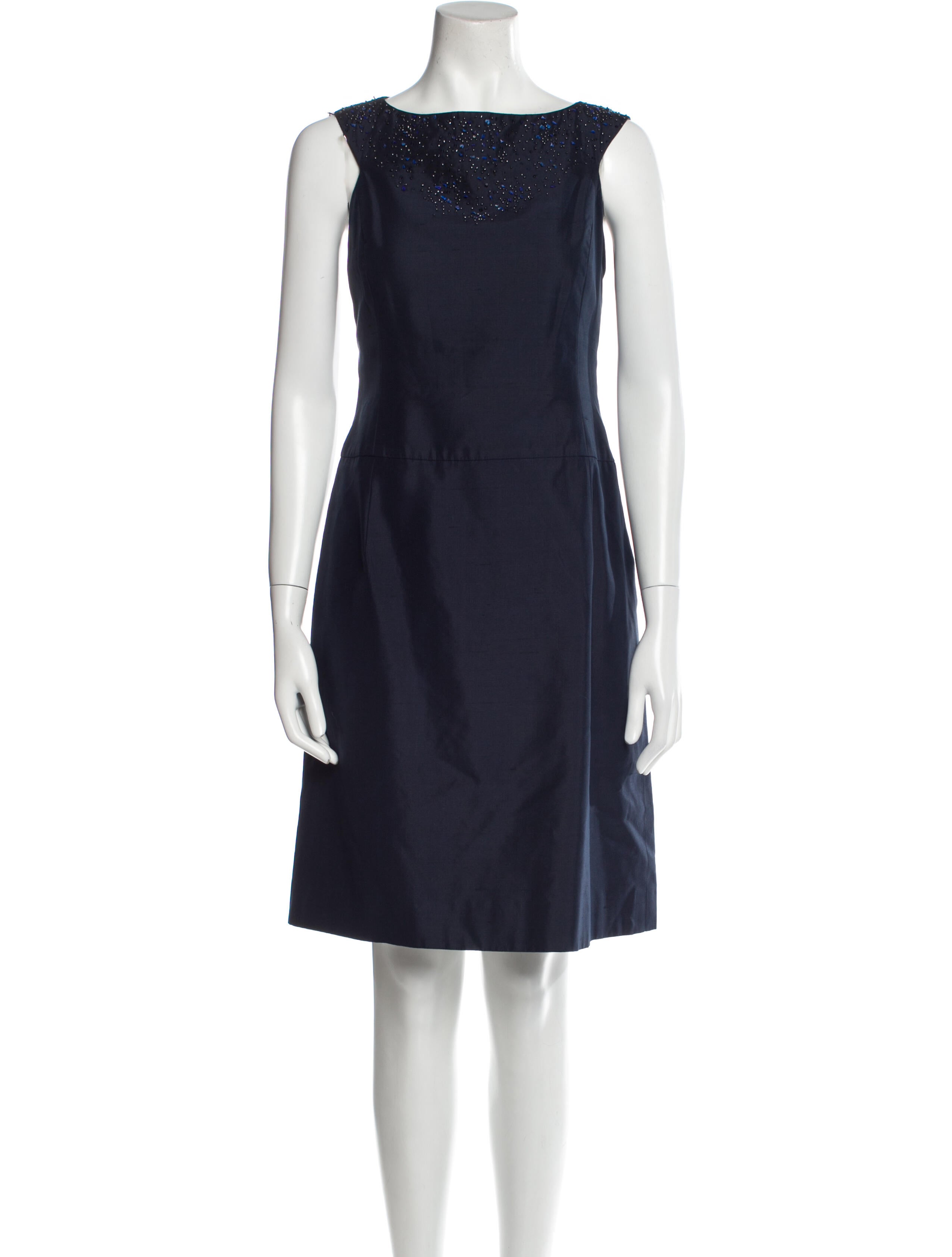 Carolina Herrera Bateau Neckline Knee-Length Dress
