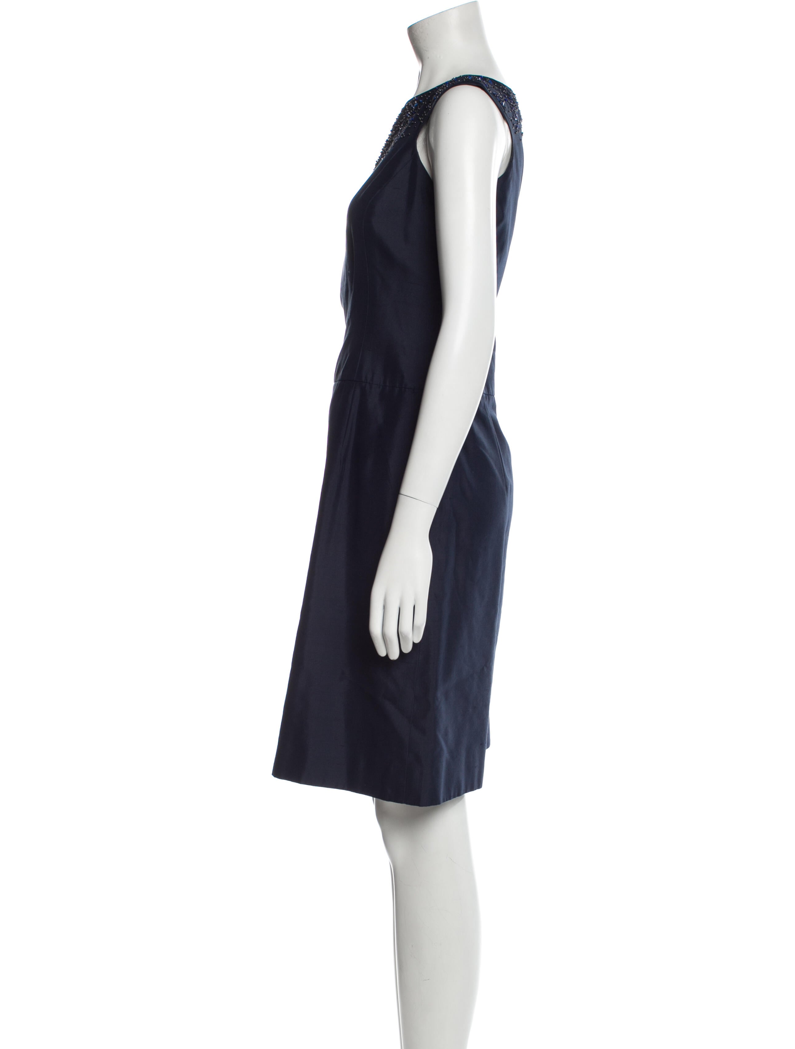 Carolina Herrera Bateau Neckline Knee-Length Dress