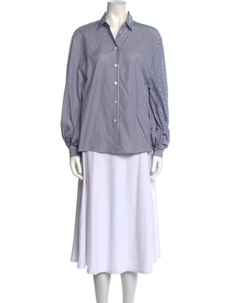 Carolina Herrera Striped Long Sleeve Button-Up Top