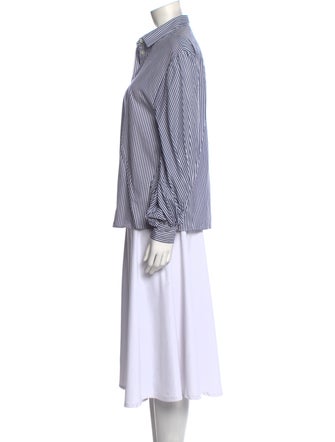 Carolina Herrera Striped Long Sleeve Button-Up Top