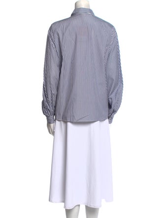 Carolina Herrera Striped Long Sleeve Button-Up Top