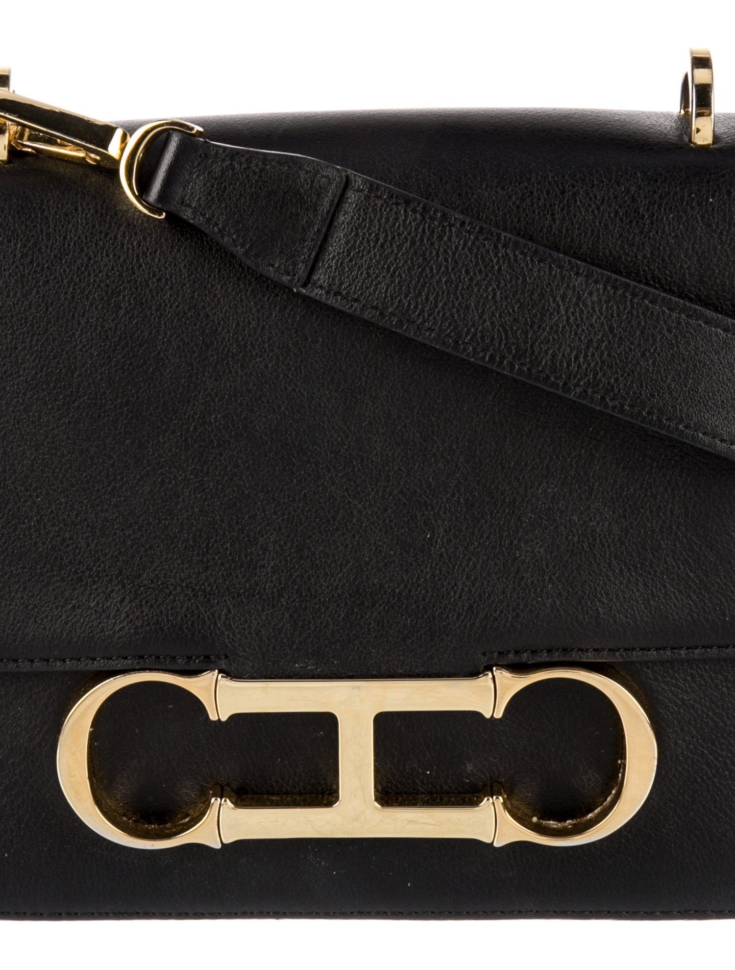 CH Carolina Herrera Leather Medium Initials Insignia Crossbody Bag