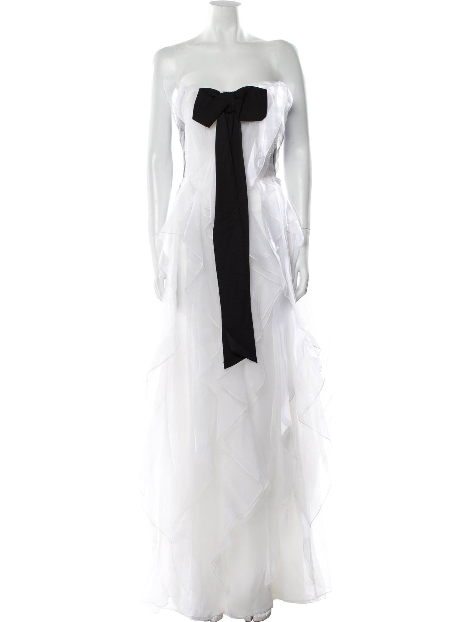 Carolina Herrera Silk Long Dress - White Dresses, Clothing - CAO98182