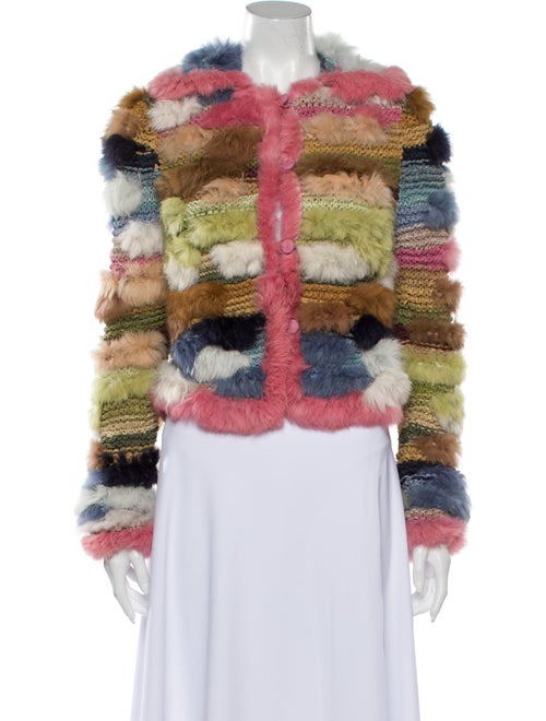 Carlos Miele Leather Fur Jacket Pink