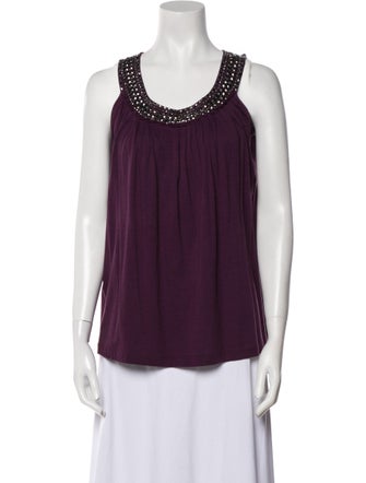 Carlos Miele Scoop Neck Sleeveless Blouse