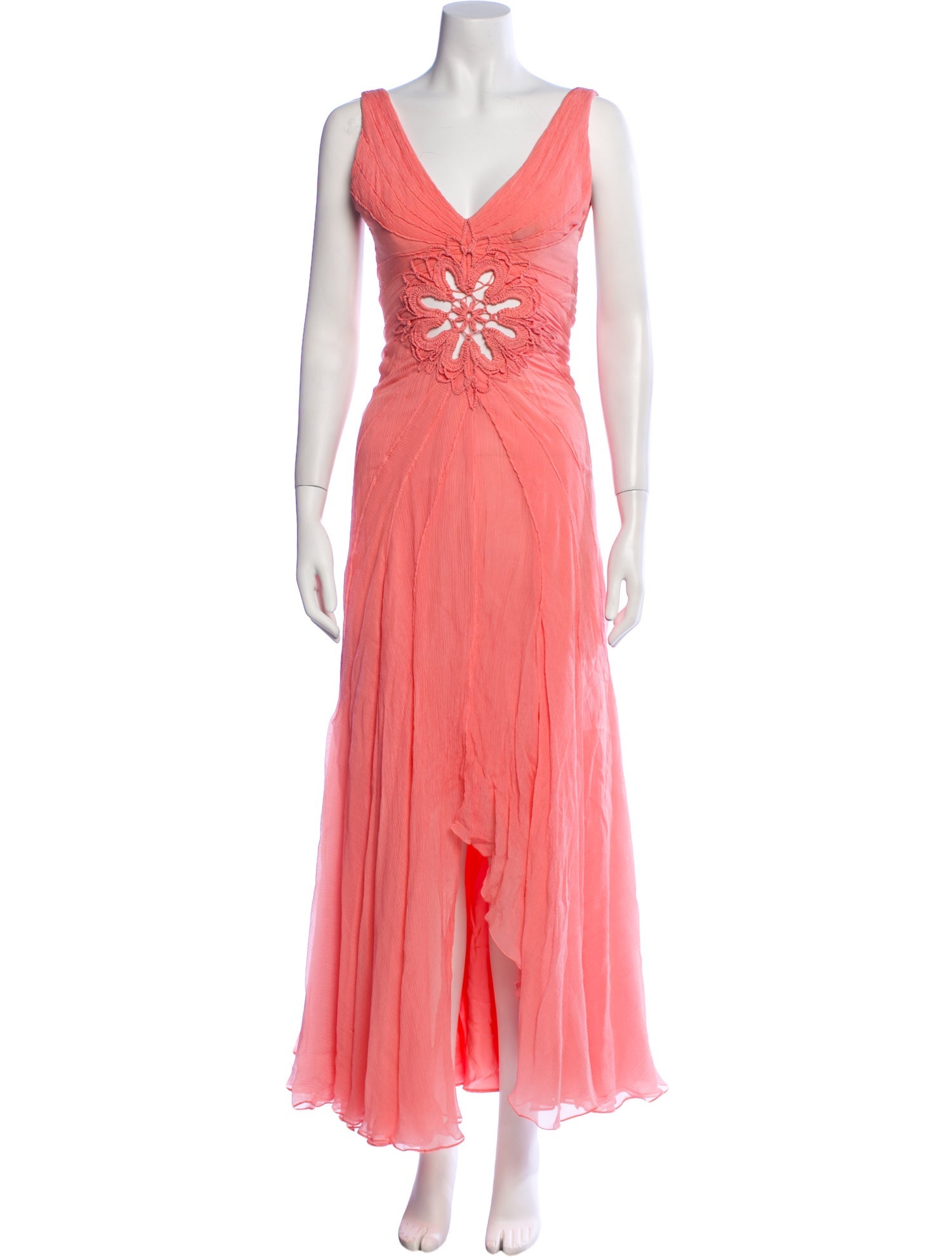Carlos Miele V-Neck Long Dress