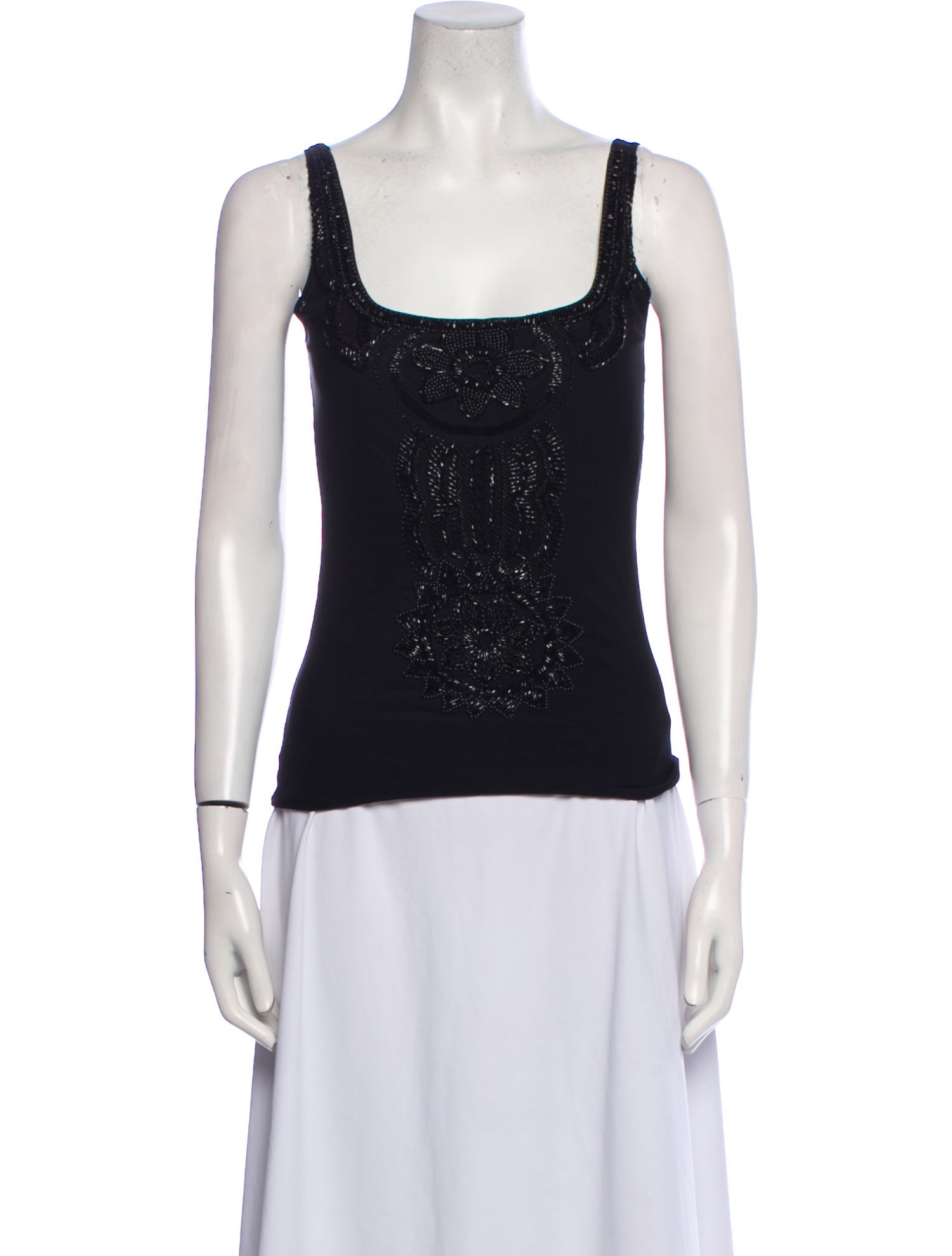 Carlos Miele Square Neckline Sleeveless Top