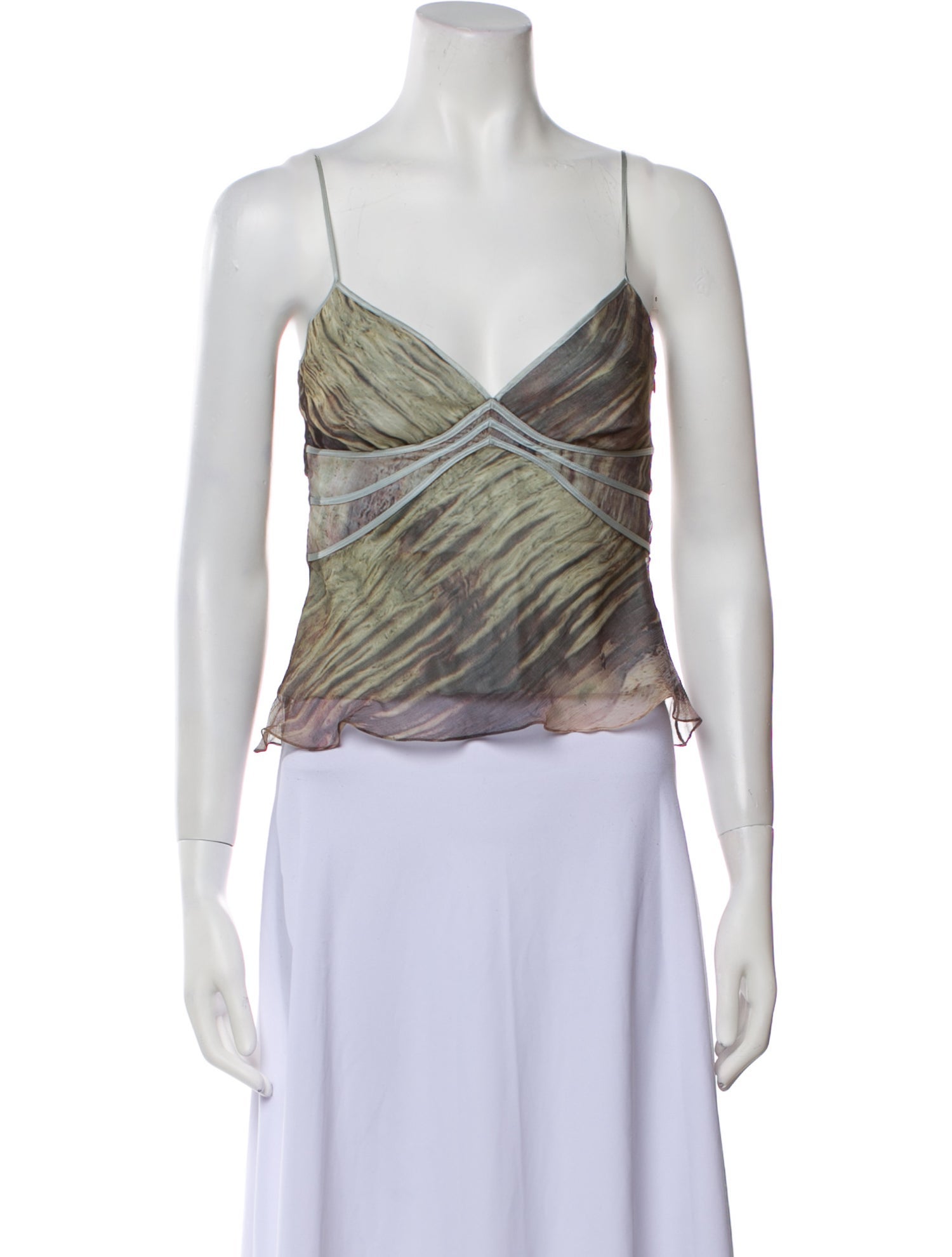 Carlos Miele Silk Printed Crop Top