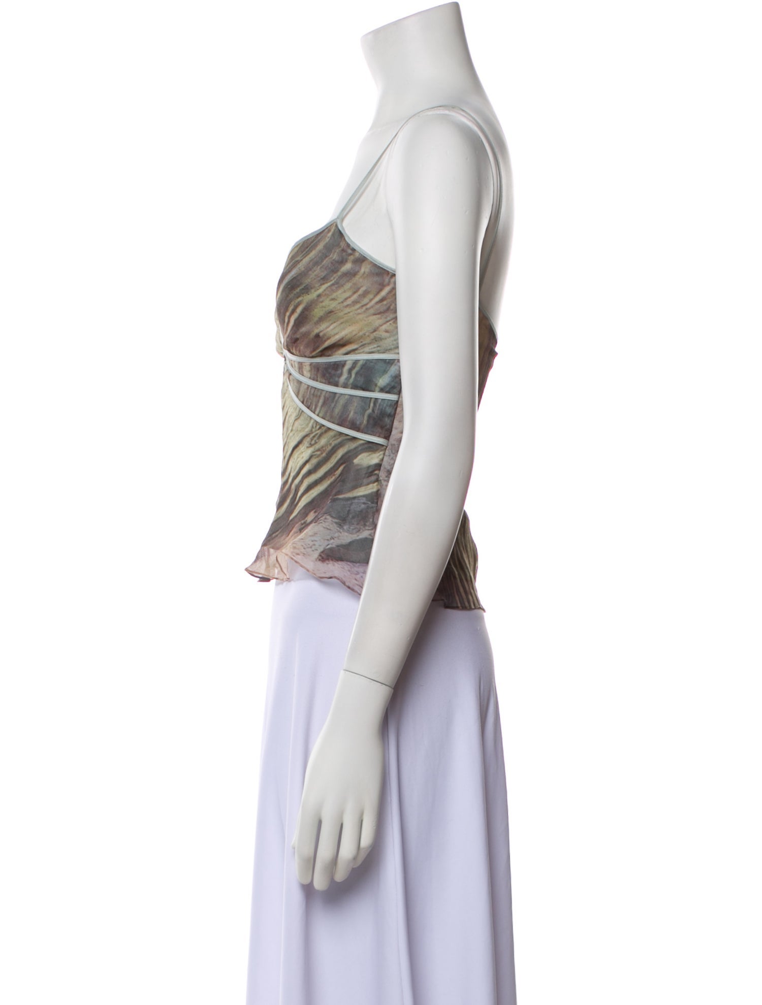 Carlos Miele Silk Printed Crop Top