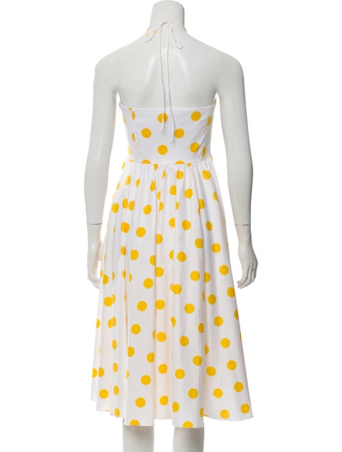 Caroline Constas Polka Dot Print Midi Dress