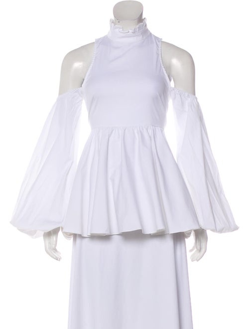 Caroline Constas Cold-Shoulder Poplin Top
