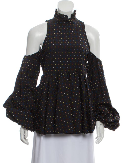 Caroline Constas Sleeveless Peplum Top Black