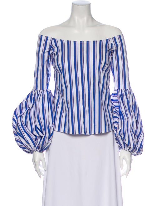 Caroline Constas Striped Off-The-Shoulder Blouse