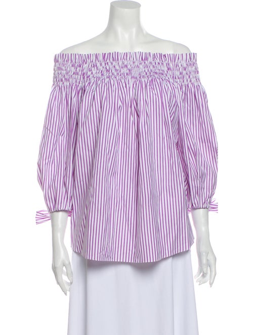 Caroline Constas Striped Off-The-Shoulder Blouse