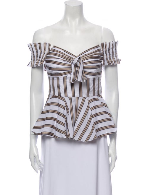 Caroline Constas Striped Off-The-Shoulder Blouse