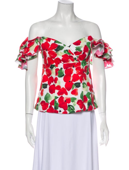 Caroline Constas Printed Off-The-Shoulder Blouse R