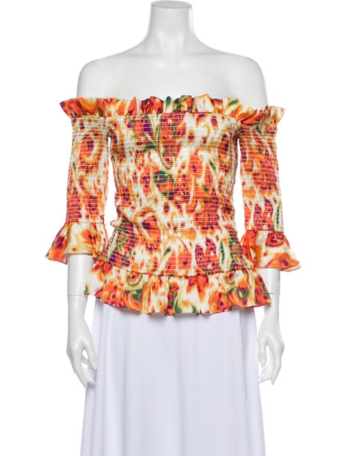 Caroline Constas Printed Off-The-Shoulder Blouse O