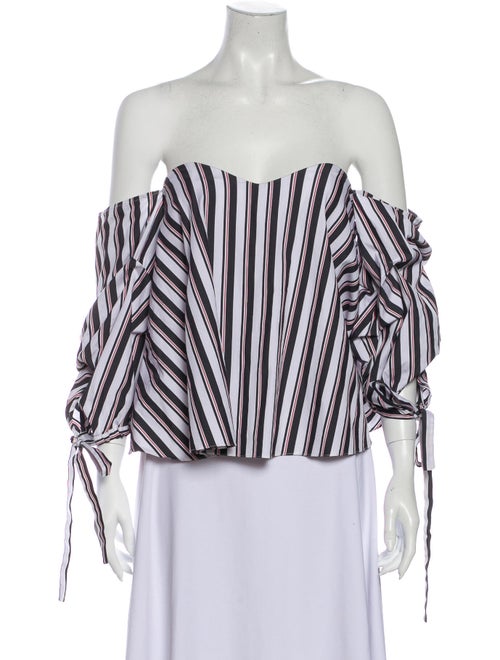 Caroline Constas Striped Off-The-Shoulder Blouse G