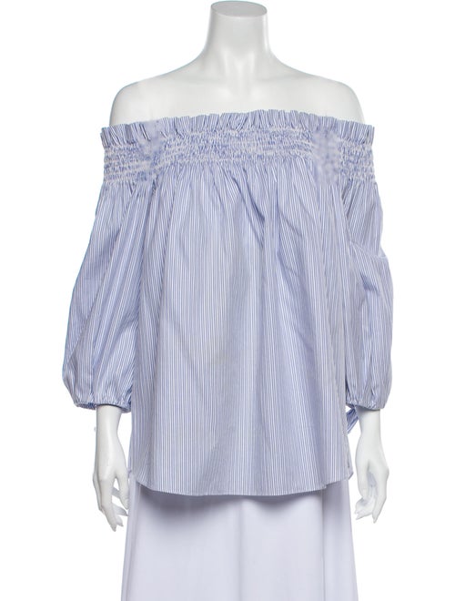 Caroline Constas Striped Off-The-Shoulder Blouse B