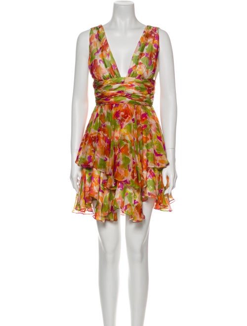Caroline Constas Silk Mini Dress Green