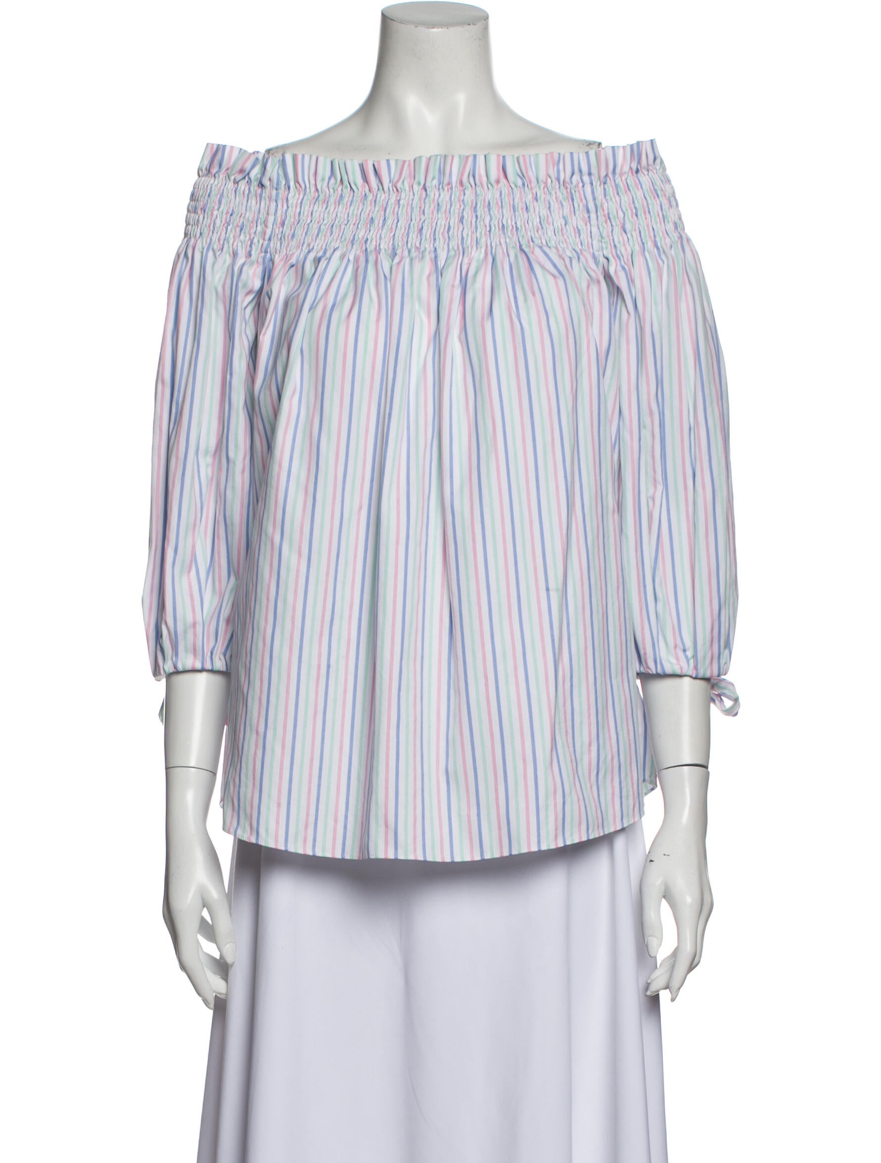 Caroline Constas Striped Off-The-Shoulder Blouse