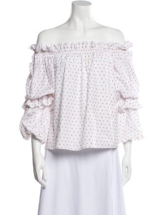 Caroline Constas Printed Off-The-Shoulder Blouse